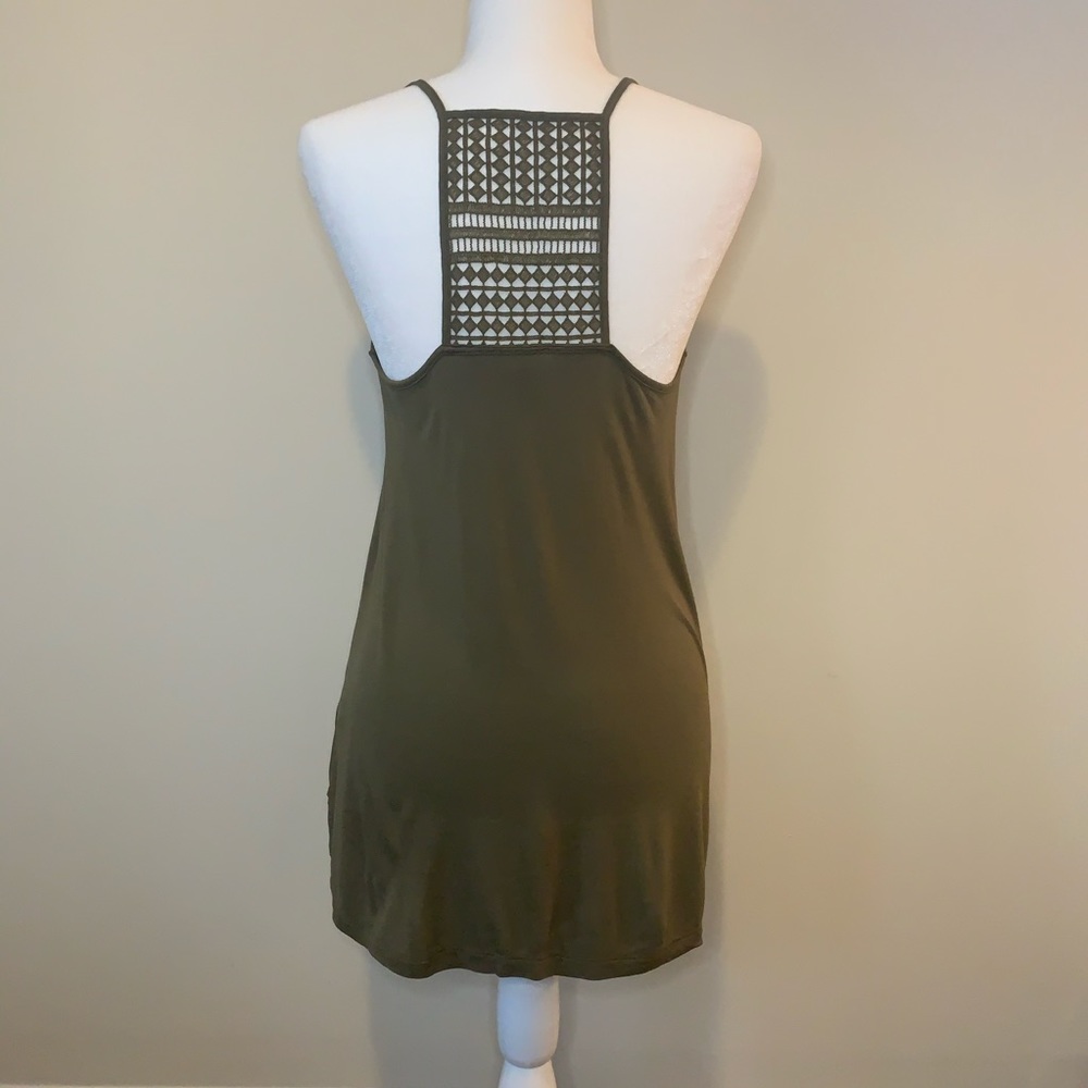 Old Navy Olive Green Embroidered Tank Top